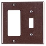 Leviton 80405 1-Toggle 1-Decora/GFCI Device Combination Wallplate, Brown