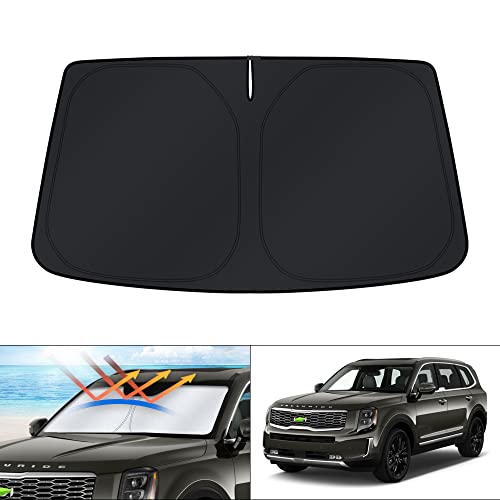 KUST Windshield Sun Shade for Kia Telluride 2020 2021 2022 2023 2024 2025 Accessories Window Sunshade Sun Protector Foldable Block UV Rays Keep Car Cooler by KUST - Used condition - US$14.02