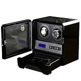 Enrollador de relojes Accommodate 2 relojes, motor antimagnético ultra silencioso, cuerda automática con almohada de mesa suave y flexible, para la mayoría de relojes mecánicos automáticos