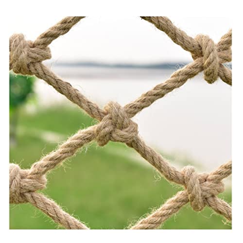 Balkonnetz Verschleißfestes Hanfnetz, Jute Hanf Seilnetz, Gartenzaun Net Outdoor Dekoratives Net Vogel Netto, Kinder Klettern Seil absperrnetz Durchmesser 6mm (Colour:12x12cm,Size:1x1m/3.28x3.28ft) Cover