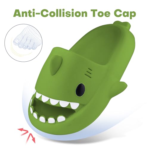 Image of Kids Shark Cloud Slides | Boys Girls Slip On Sandals | Toddler Beach Slippers | Youth Fish Flip Flops Pool Shower Shoes