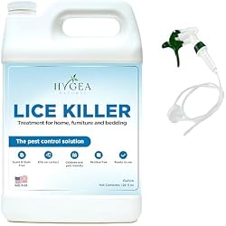 Hygea Natural Lice Killer Spray for Home & Furniture 128oz Gal | Unscented | LiceTreatment for Head Lice | Quick Action | Family & Pet Friendly | Stain & Scent Free