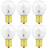 Lava Lamp Bulb 30W E17 Base Replacement Light Bulbs for Lava Lamps and Glitter Lamps,120 Volt S11 Bulb,Dimmable,2700K Warm White,6 Pack