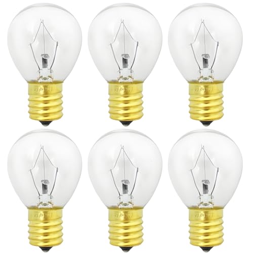 Lava Lamp Bulb 30W S11 E17 Base Lava Lamp Light Bulb,Replacement Bulbs for16 Lava Lamps and Glitter Lamps,120 Volt,Dimmable,2700K Warm White,6 Pack