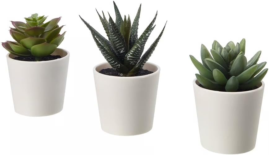 Ikea Artificial Plant with Plastic Pot (Green, 3 Piece)