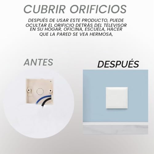 Miniatura 5 de Acmerota 2 Paquetes Placa En Blanco Única Orificio Para Tornillo Oculto Cubierta De Placa Ciega De Forma Cuadrada De 1 Unidad Placa Ciega Para Enchufe Eléctrico De Una Sola Unidad