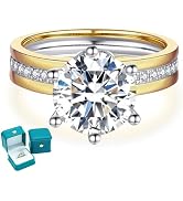 LuluRell Moissanite Promise Rings for Women, S925 Sterling Silver 6 Prong Solitaire D Color VVS1 Clarity Round Cut