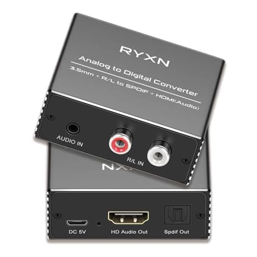Analog to Digital Audio Converter, RCA & 3.5mm to Optical & HDMI Audio Converter, R/L & 3.5mm to Spdif Toslink & HDMI Audio Out, for Home KTV TV DVD PC Soundbar Speaker