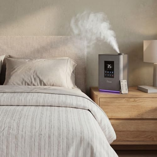 Crane 4.5L Warm and Cool Mist Humidifier, Top Fill Ultrasonic Humidifier for Large Room, Bedroom, Baby Nursery, Easy Clean, Humidifier with Essential Oil Tray, Humidifier with Humidistat & Remote by Crane - Image 6