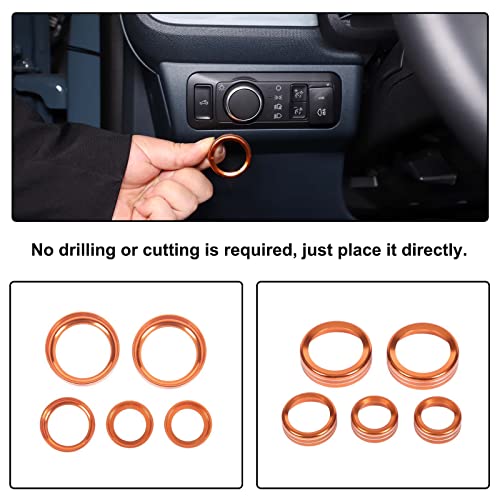 Car Centre Console Air Conditioner Volume Knob Button Circle Cover Compatible With Ford Maverick 2022 Aluminum Car Air Conditioner Switch Button Knob Trim Cover Volume Knob Protection Ring Accessories #TOP3