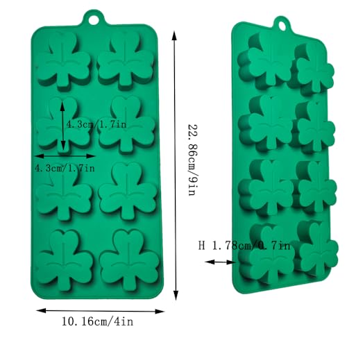 3Pcs Shamrock Silicone Mold - Shamrock Candy Mold, Food-Grade Flexible Non-Stick Molds for Chocolate, Candies, Ice Cubes & DIY Crafts (Green） by Apiocmy - Image 2