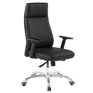 FineBuy Bürostuhl Porto Echt-Leder Schwarz ergonomisch mit Kopfstütze, Design Chefsessel Schreibtischstuhl ergonomisch mit Wippfunktion, Drehstuhl mit Armlehnen X-XL 120 kg