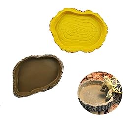 Juego de 2 comederos para comida de Anfibios Gecko Snakes Lizard Chameleon