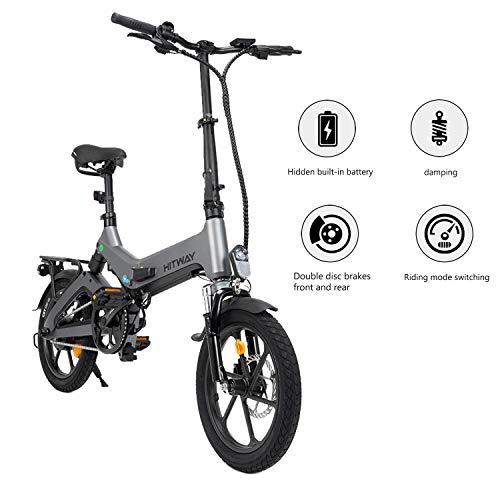 image for HITWAY Electric Bike,16 inch Folding Electric Bicycle,Fork Shock Absor