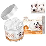 Dog Eye Wipes, Pet Tear Stain Remover Wipes - Pet Eye Cleaner Wipes for Discharge - Care Eye Wash Pads for Dogs and Cats, Eye Cleaner to Gently Remove Discharge - Dog and Cat Grooming Wipes-60 Counts