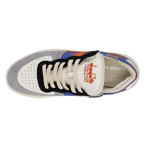 Diadora Mens Mi Basket Row Cut Milk Breakfast Lace Up Sneakers Shoes Casual - Grey, Multi - Size 8 M4