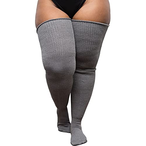 Image of Thunda Thighs Plus Size Thigh High Socks, Over the Knee High Boot Stockings Leg Warmers, Extra Long & Thick Socks