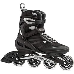 Patines Zetrablade Rollerblade Zetrablade - Patines en línea de Fitness para Hombre Adulto, Negro y Plateado, Patines en línea de Rendimiento, 9 UK
