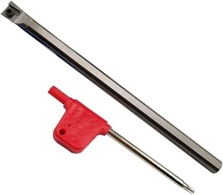 Solid Carbide Boring Bar Tool Holder C07K-SCLCR06 for CNC Lathe, Anti-Shock & High-Impact Resistant, Compatible with CCMT0602 Inserts, 100mm Length × 7mm Shank Diameter