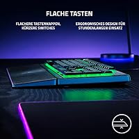 Razer Ornata V3 X - Flache Membran-Tastatur mit Chroma RGB (Lautlose Membran-Switches, Ergonomische Handballenauflage, Tastenkappen Anti-UV-Beschichtung) QWERTZ DE-Layout | Schwarz – Ansicht 2