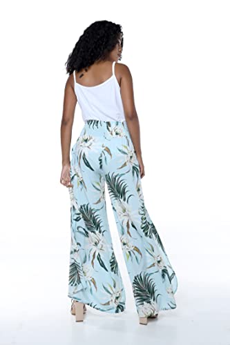 Image of Wispy Cereus Light Blue Family Matching Hawaiian Clothes | Family Matching Outfits • Soft Rayon Fabric • Tropical Floral Print • Vacation Ready • Luau Party Wear