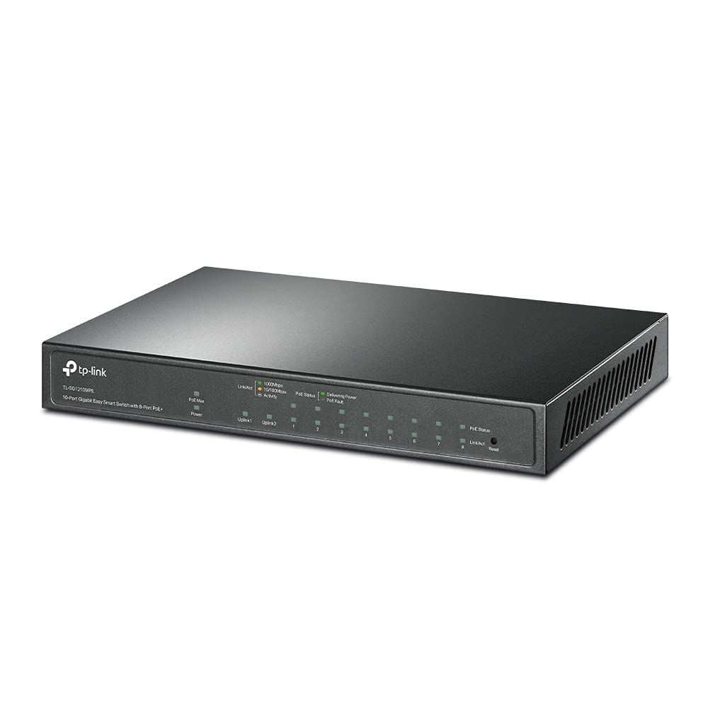 TP-LINK TL-SG1210MPE 10-Port Gigabit Easy Smart Switch with 8-Port PoE+