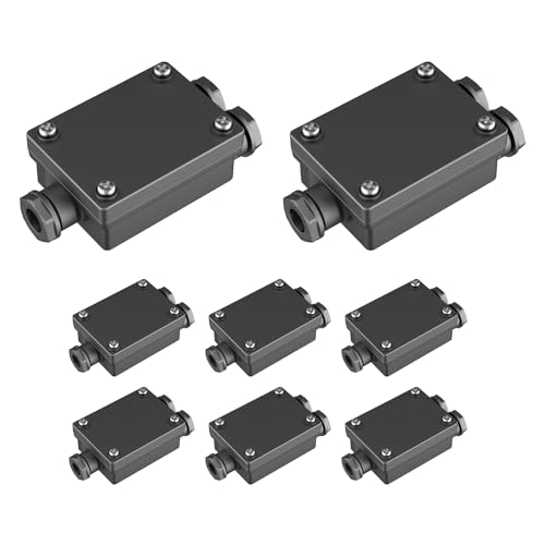 ledscom.de 8 pieces 2-way cable connector for outdoor use, IP68, sleeve for 6-8mm cable diameter