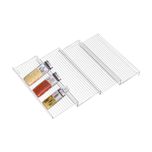 Genérico Organizador De Cajón Para Especias - Organizador de Cajón Ajustable - 4 Piezas Bandejas Expandibles Para Condimentos De Cocina Para Apartamentos Casas Restaurantes Y Despensas