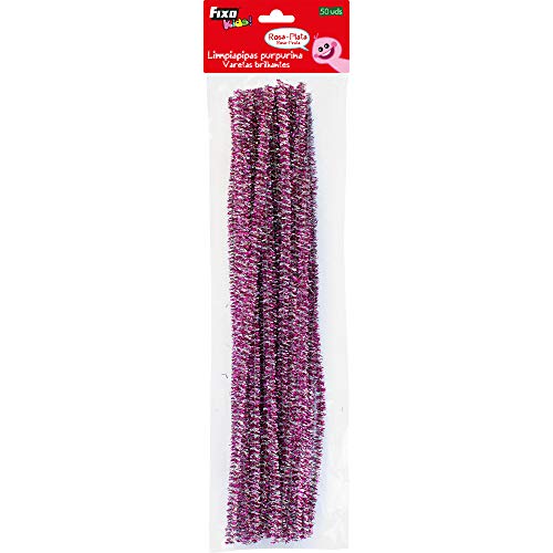 Fixo Kids Pack 50 Nettoyant Pipes Brillantes, Rose/Argent Cover
