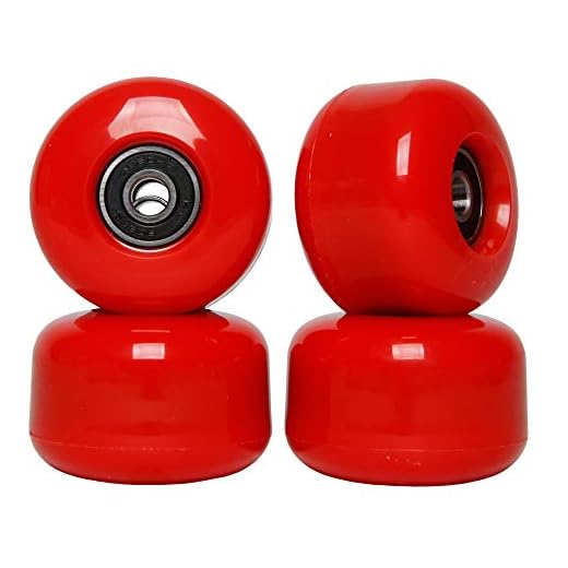 FREEDARE Skateboard Wheels with Bearings 54mm Street Wheels Skateboard Tricks (Red,Set of 4)
