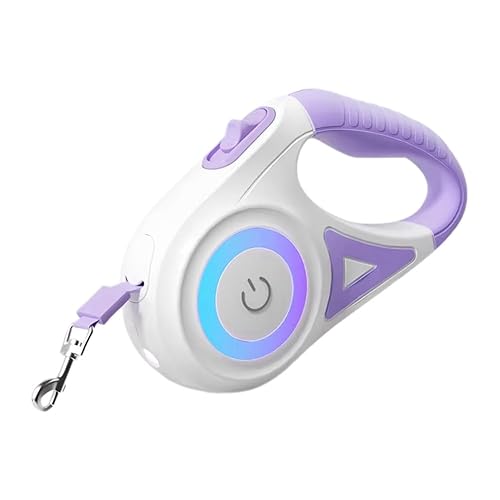 Akfldms Correa Retráctil para Perros de 5 M con Linterna LED, Correa de Nailon Duradera