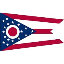 Valley Forge Flag 2-Foot by 3-Foot Nylon Ohio State Flag with Canvas Header and Grommets