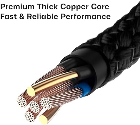 USB-C to USB-C 케이블 60W PD 고속 충전 코드 노트북 태블릿 스마트폰과 호환 나일론 와이어(레드, 3m(1피트) — 사진 2