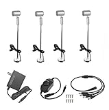 Xking 4-Pack Dimmable LED 1.5W Mini Spotlights Pole Jewelry Showcase Display Lighting Fixture Surface Mount with online PWM Dimmer (Base B,8.3