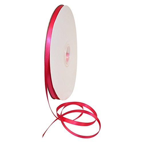 Image of Morex Ribbon 08806 /00-175 Polyester Double Face Satin, 1 /4 inch x 100 yd, Shocking Pink