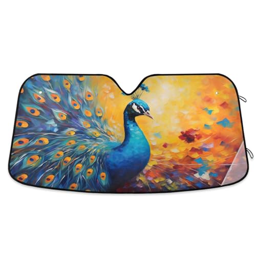 Couverture pare-brise paon idéale pour stationnement au soleil - Visor de voiture SUV et MPV