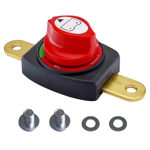 Ampper Side Post Battery Disconnect Switch 12V - 48V Marine Battery Switch Disconnect Power Cut Shut Off for Car RV and Boat (On/Off)
