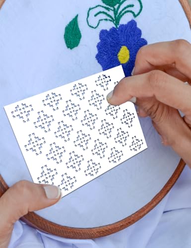 Gezan 20 Pcs Sashiko Stencils 8.3 x 5.9 Inch Plastic Sashiko Template Pattern Geometric Embroidery Stabilizers Drawing Line Template for Hand Quilting Sewing — view 4