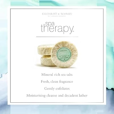 Gilchrist & Soames Spa Therapy Sea Salt Hand and Body Bar Soap - 1.5oz Soaps - 3 Pack - Luxury Resort and Hotel Quality