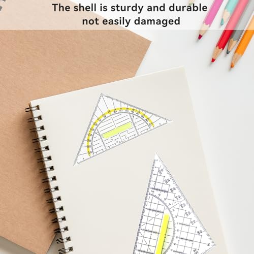 BinXiaoQin 2-Stück Geodreieck Mit Griff,Geodreieck Klein,Geodreieck Flexibel,Geodreieck Groß,Dreieck Flexibel,Geometrie Griff Groß Dreieck