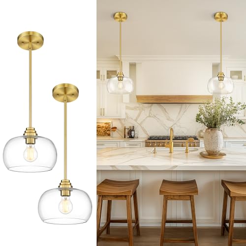 AUTELO Gold Drum Pendant Lights