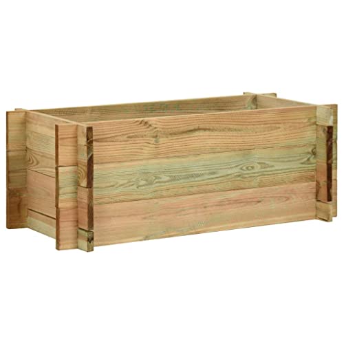 vidaXL Jardinera de Madera de Pino 80 cm Macetero Plantador Sembradora Huerto