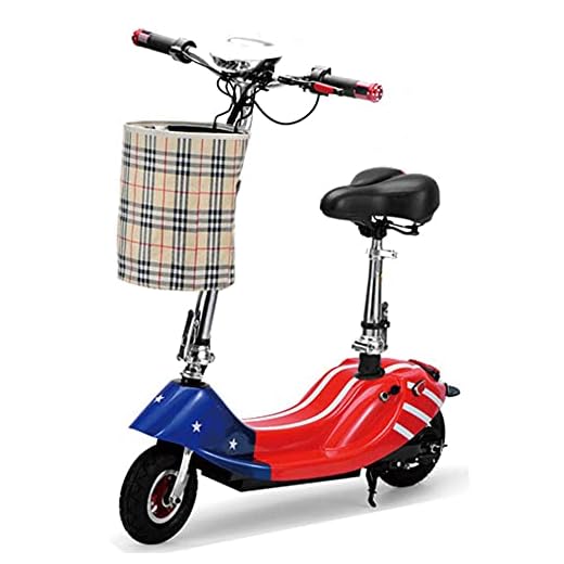 El -sparkcykel, elcykel, elektrisk sparkcykel med avtagbar sits, 25 Kmmax räckvidd, smart LCD -display (upp till 35 km/h) Flera färger att välja, rödblå