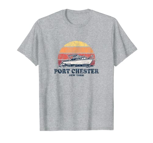 Port Chester NY - Barco retro de los años 70 Camiseta