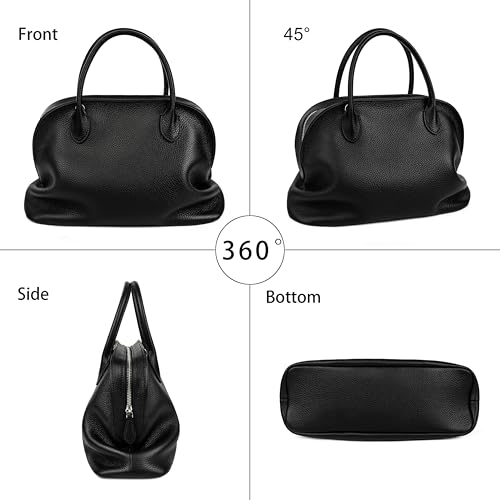 Bolso Satchel de Cuero con Asa Superior y Correa Desmontable para Mujer miniatura 6