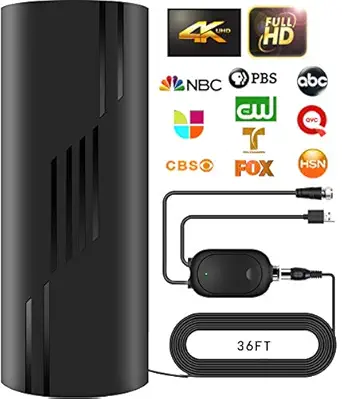 680+ Miles Range TV Antenna, Digital TV Antenna for Smart TV and Old TVs, Amplified HD Antenna for TV Indoor Outdoor with Amplifier and Signal Booster- 36ft Coax Cable - Support 4K 1080p
