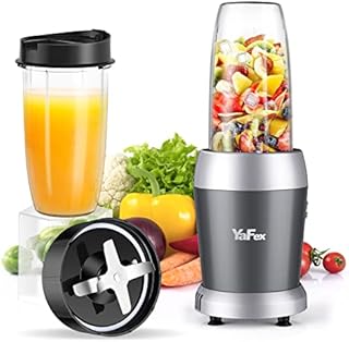 YaFex Personal Blender for Shakes and Smoothies, 700W 6-Blade Smoothie Blender for Frozen Fruit and Ice, with 1 28 Oz Travel Bottle, 1 To-Go Lid, BPA Free & Dishwasher Safe (Gray/Silver)