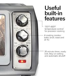 Hamilton Beach Easy Reach 6 Slice Countertop Air Fryer Toaster Oven Combo — photo 5 of 5