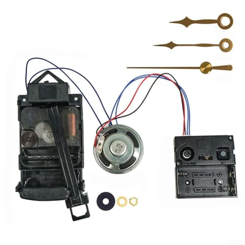 Oniissy DIY Wall Clock Pendulum Movement Silent Quartz Mechanism with Music Chime Box and Hands Replacement Parts for Vintage Grandfather Clocks and Craft Projects(C)