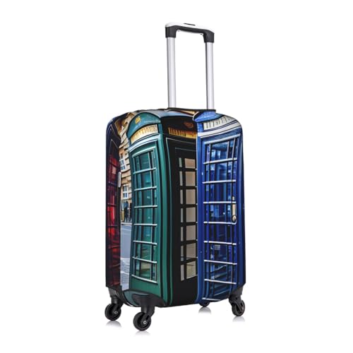 British Phone Booth Tsa Approved Luggage Cover For 18-32 Inch Suitcases Scratch-Resistant Stretch Luggage Cover3